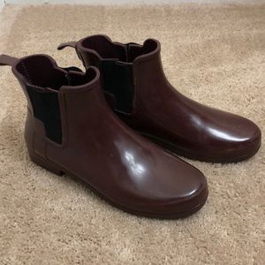 Maroon Hunter chelsea boots Sz 10